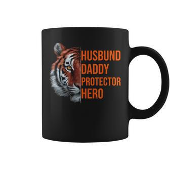 Husband Daddy Protector Hero Father's Day Papa Tiger Dad Coffee Mug - Thegiftio UK