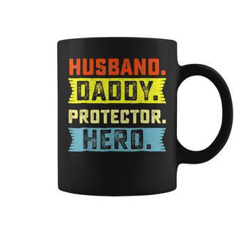 Husband Daddy Protector Hero Father's Day From Wife Son Coffee Mug - Seseable