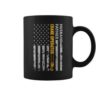 Husband Father Crane Operator Usa Flag Fathers Day Coffee Mug - Monsterry UK