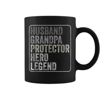 Husband Grandpa Protector Hero Legend Fathers Day Dad Coffee Mug - Seseable
