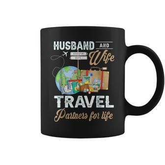 Husband And Wife Travel Partners For Life Couple Coffee Mug - Monsterry