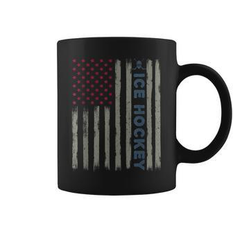 Ice Hockey American Flag Patriotic Usa 4Th Of July Vintage Coffee Mug - Monsterry CA