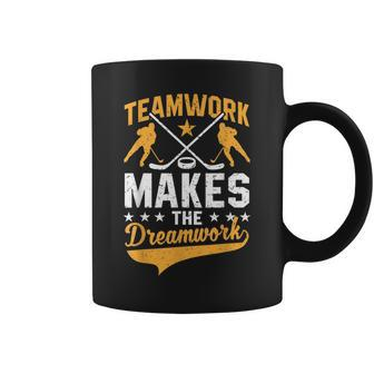 Ice Hockey Teamwork Makes The Dreamwork Coach Player Coffee Mug - Monsterry