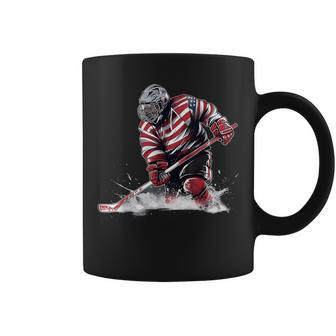 Ice Hockey Youth Puck Hockeyplayer Player Men Coffee Mug - Seseable