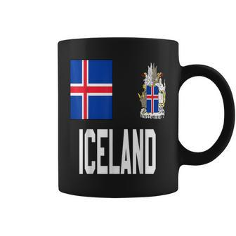 Iceland Flag Hat Helmet Viking Coffee Mug - Monsterry CA