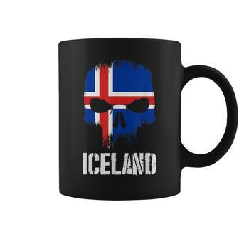 Iceland Flag Skull Icelandic Pride Patriotic Coffee Mug - Monsterry AU