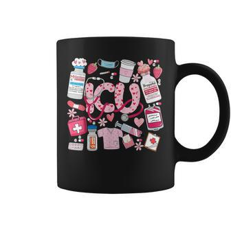 Icu Happy Valentines Day Intensive Care Unit Nurse Life Crew Coffee Mug - Seseable