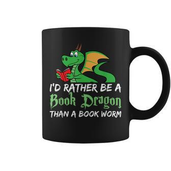 I'd Rather Be A Book Dragon Than A Book Worm Coffee Mug - Monsterry DE