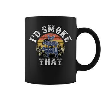 I'd Smoke That Retro Bbq Party Smoker Chef Dad Coffee Mug | Crazezy DE