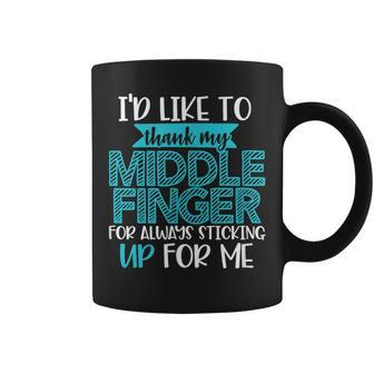 I'd Like To Thank My Middle Finger Sarcastic Coffee Mug - Monsterry DE