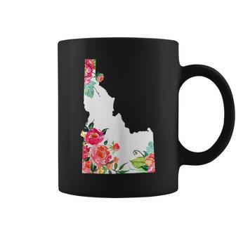 Idaho Vintage Rose State Map Pride Patriotic Floral Idaho Coffee Mug - Monsterry UK