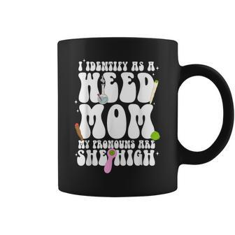 I Identify As A Weed Mom Mom Weed Smoking Coffee Mug - Seseable