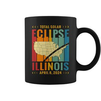 Illinois Vintage Path Of Totality Solar Eclipse April 8 2024 Coffee Mug | Mazezy