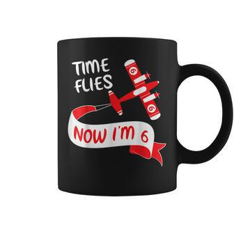 Now I'm 6Th Birthday Time Flies Child 6 Year Old Cool B-Day Coffee Mug - Monsterry DE