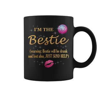 I'm The Bestie Warning Bestie Will Be Drunk For Female Coffee Mug - Thegiftio UK