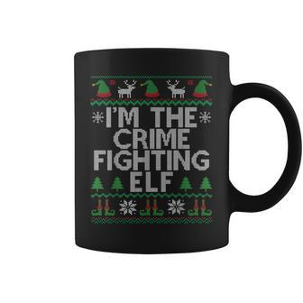I'm The Crime Fighting Elf Police Officer Ugly Christmas Cop Coffee Mug - Monsterry UK
