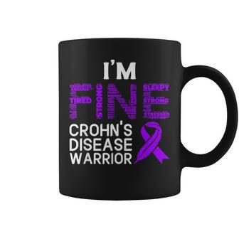 I'm Fine Crohn's Disease Warrior Awareness Purple Coffee Mug - Thegiftio UK