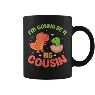 I'm Gonna Be A Big Cousin Pregnancy Announcement Dinosaur Coffee Mug - Monsterry
