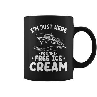 I'm Just Here For The Free Ice Cream Family Trip Cruise 2024 Coffee Mug - Seseable