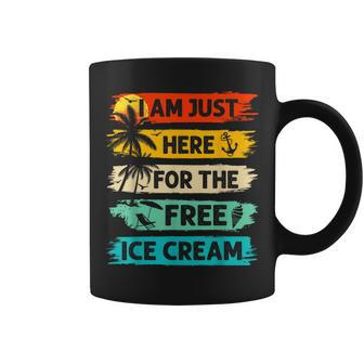 I'm Just Here For The Free Ice Cream Cruise Vacation Coffee Mug - Seseable