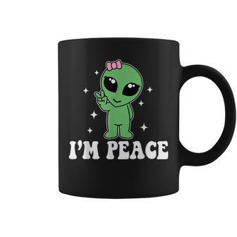 I'm Peace Alien Couples Matching Valentine's Day Coffee Mug - Seseable