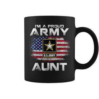 I'm A Proud Army Aunt With American Flag For Veteran Coffee Mug - Monsterry