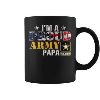 I'm A Proud Army Papa American Flag Military Veteran Coffee Mug - Monsterry