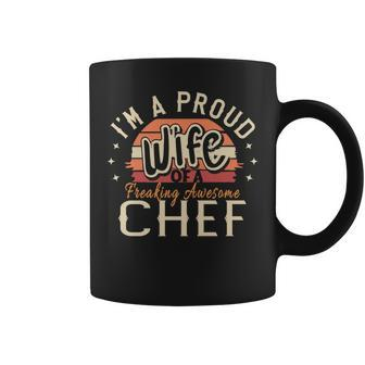 I'm A Proud Wife Of A Freaking Awesome Chef Vintage Coffee Mug - Monsterry DE