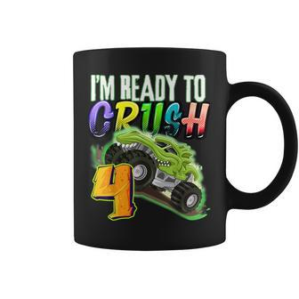 I'm Ready To Crush 4 Monster Truck 4Th Birthday Children's Coffee Mug - Monsterry