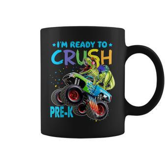 I'm Ready To Crush Prek Monster Truck Dinosaur Boys Coffee Mug | Crazezy