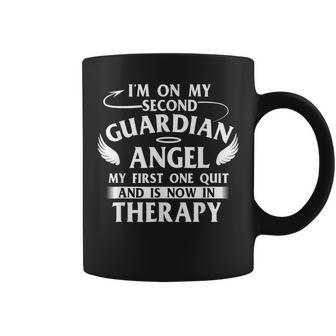 I'm On My Second Guardian Angel Sarcastic Humor Joke Coffee Mug - Monsterry DE