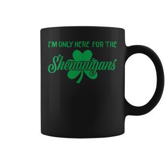 I'm Only Here For The Shenanigans Retro St Patrick's Day Coffee Mug - Seseable