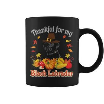 I'm Thankful For My Black Labrador Dog Lover Pumpkin Fall Coffee Mug | Mazezy