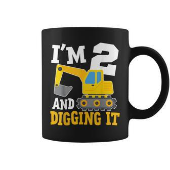 I'm Two 2Nd Years Old Birthday Boy Excavator Construction Coffee Mug - Monsterry AU