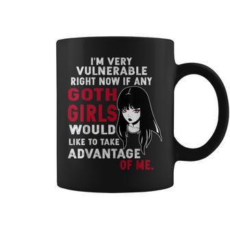 I'm Very Vulnerable Rn Right Now Goth Girls Coffee Mug - Thegiftio UK