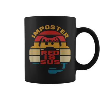 Imposter T Red Is Sus Gamer Gaming Retro Coffee Mug - Monsterry