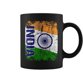 India Flag Vintage Distressed Indian Flag India Coffee Mug - Monsterry DE
