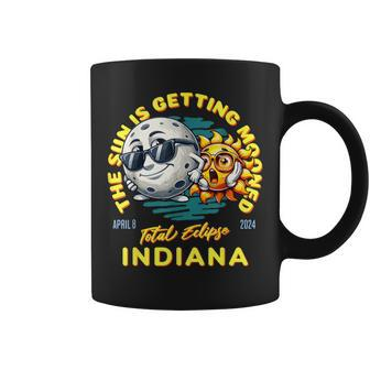 Indiana Solar Eclipse Apr 8 2024 Sun Is Getting Mooned Coffee Mug - Seseable