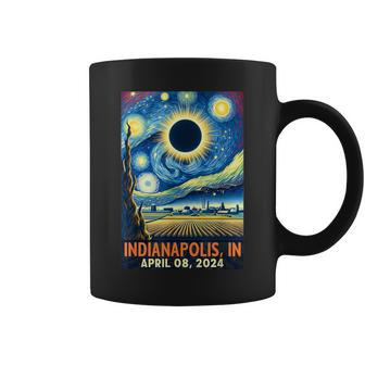 Indianapolis Indiana Total Solar Eclipse 2024 Starry Night Coffee Mug - Monsterry CA