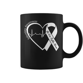 Infertility Awareness Heart Orange Ribbon Ivf Transfer Day Coffee Mug | Mazezy