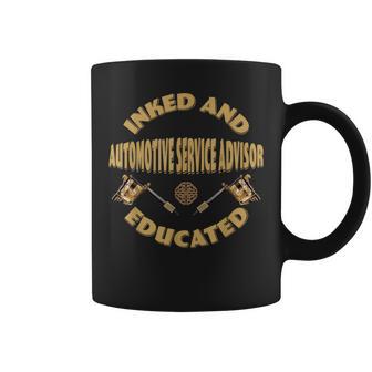 Inked And Educated Automotive Service Advisor Coffee Mug - Monsterry