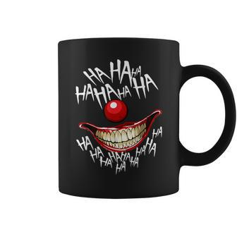 Insane Scary Woman Clown Posse Creepy Coffee Mug - Monsterry