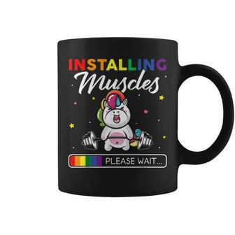Installing Muscles Please Wait Unicorn Workout Coffee Mug | Crazezy AU