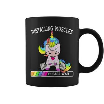 Installing Muscles Unicorn Unicorn Workout Gym Fitness Coffee Mug - Monsterry