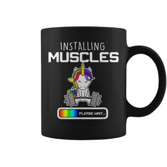 Installing Muscles Unicorn Loading Lifting Coffee Mug - Monsterry