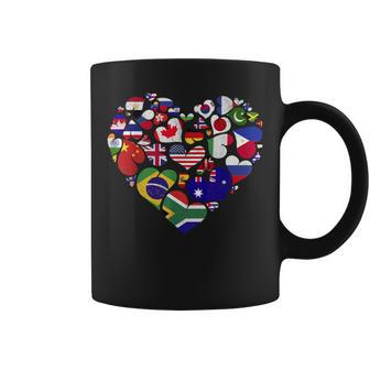 International World Flags Heart Travelling World Flag Coffee Mug - Monsterry DE