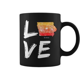 Iowa Ia Map Souvenir Love Distressed State Coffee Mug - Monsterry UK