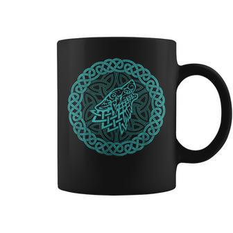 Ireland Celtic Knotwork Ornament Wolf Original Celtic Coffee Mug - Monsterry