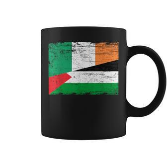 Ireland Palestine Flags Half Irish Half Palestinian Coffee Mug - Monsterry UK