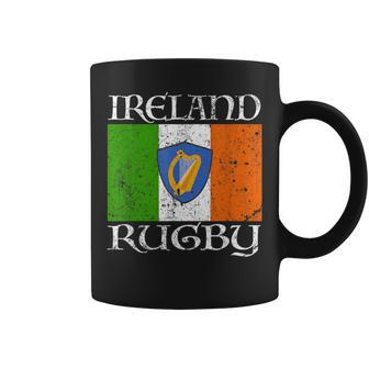 Ireland Rugby Vintage Irish Flag Rugby Fan Coffee Mug - Monsterry DE